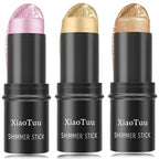 3 Pcs Highlight Cream Contour Sticks Set,Shimmer Stick Women(01#,02#,03#)