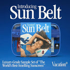 VACATION Sun Belt Sampler Kit, SPF 30-50 Sunscreen Pack, Includes Classic Lotion, Super Spritz Face Mist, Baby Oil, After Sun Gel, Festival Friendly Fanny Pack