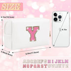 Initial letter patch makeup bag,