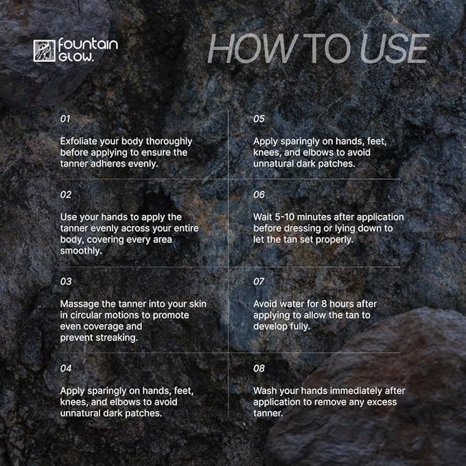 FountainGlow Self Tanner - All Natural Sunless Tanning Lotion | Instant Self Tanning Lotion with Moisturizer and Long-Lasting Preservation - No Streaks,100% Natural, Made in USA (8 fl oz)