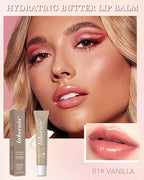 Lip Butter Balm Vanilla,Hydrating Tinted Butter Lip Gloss,Clear Lip Mask Lip Care Moisturizer,Glossier Lip Treatment Balm,Non-Sticky Jelly Glow Reviver Fat Lip Oil Lipgloss,Makeup Gift for Women-01