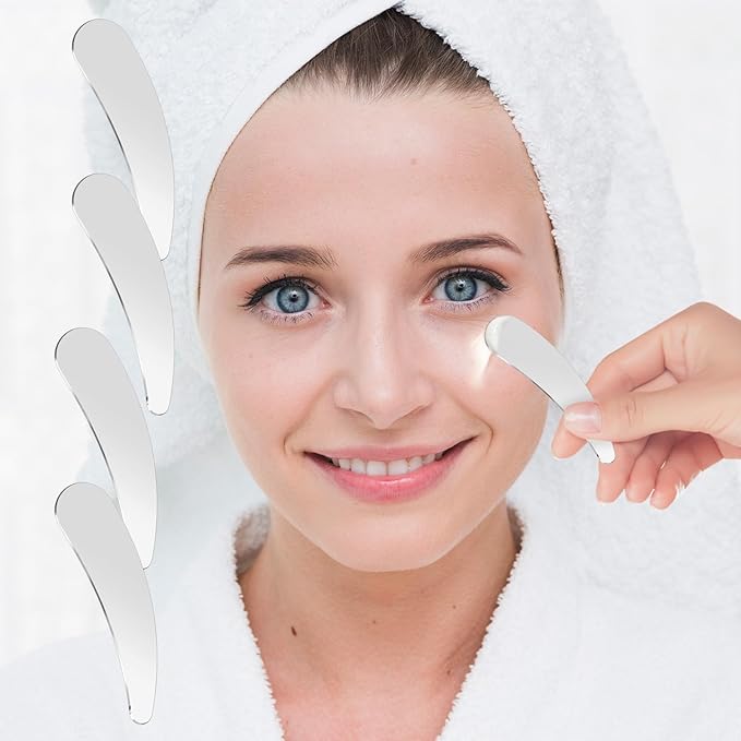 2Pcs Mini Metal Cosmetic Spatulas, Skincare SpatulaMixing