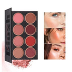 8 Colors Blush Palette, 4 Dry Powders + 4 4 Blush Creams, Contour and Highlight Blush Palette for Cheek and Eye Makeup Long-Lasting Pigment Lightweight Professional Blush Palette(1, pink, Large)
