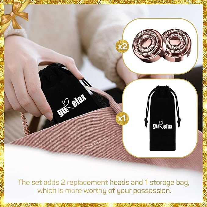 Facial Hair Removal for Women(with 2 x Replacement Heads)，GURELAX Facial Hair Remover, Hair Removal Device, Best Gift for Mom/Wife/Girlfriend