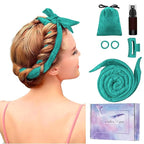 Heatless Curling Rod Headband, Upgraded 60" Extra Long Heatless Curls Headband Soft Hair Curlers to Sleep In Hair Rollers No Heat Curls (Green)