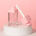 COSIDEA 18PCS Empty 8ML Square clear Lip Gloss Tube Silver big doe foot wand lipgloss tubes for Lip oil tint bottles container… (Pink)