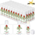 50 Pcs Christmas Lip Balms Mistletoe Gifts Bulk Christmas Vanilla Flavors Lip Balms Lips Moisturizer for Christmas Stocking Stuffers Xmas Party Supplies Favors