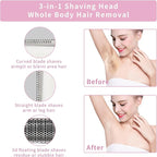 Wet & Dry Electric Razor for Women Men,4 in 1 Rechargeable Led Display Electric Shaver and Facial Hair Remover,Painless Ladies Body Razors for Nose Face Body Leg Bikini Arm Hair (Purple)