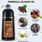 Hair Dye Shampoo Chestnut Brown Hair Color Shampoo for Gray Hair Coverage Herbal Hair Dye Shampoo 3 in 1 for Men and Women, Instant Color Shampoo
