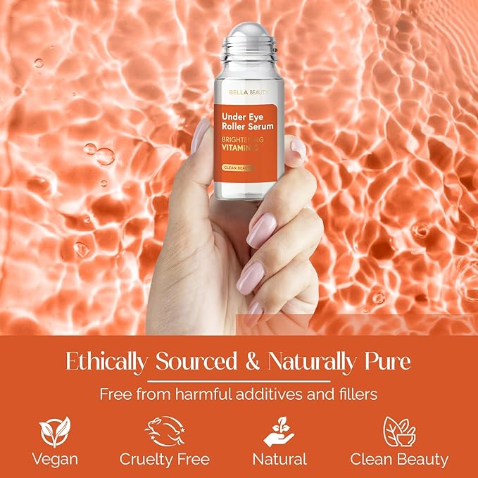 Eye Roller Serum with Vitamin C & Niacinamide - Eye Serum for Puffiness & Fine Lines - Anti Aging Korean Skin Care - 1.69 Fl Oz./50ml