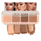 4 Colors Contour Palette, Face Contouring Highlighters Bronzer Powder Makeup Kit, Natural Contouring Makeup Kit for Beginner, All in one Makeup Contour Palettes (01, 1.02)