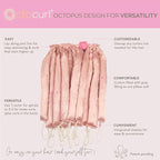 Octocurl Heatless Hair Curler - No Headband Octopus Curler - Overnight Curls for Long Hair (Satin - Pink)