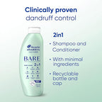 Head & Shoulders BARE 2-in-1 Dandruff Shampoo And Conditioner Twin Pack, Pure Clean, Sulfate-Free, Silicone-Free, Dye-Free, Eco-Friendly Bottles, Safe for All Hair Types, 13.5 Fl Oz Each (Set of 2)