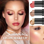 3P Cream Blush Stick with Brush,Waterproof Multi Cream Makeup Q345