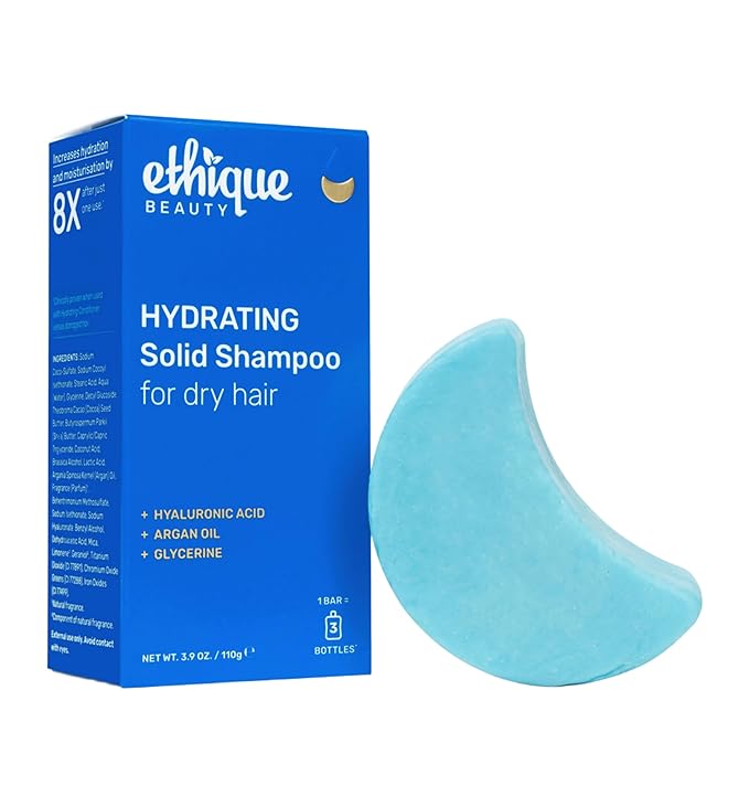Ethique Hydrating Shampoo Bar for dry hair with Hyaluronic Acid - Plastic-Free, Cruelty-Free, Vegan, 3.88 oz