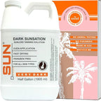Sun Laboratories By Giesee Dark Sunsation Spray Tan Solution 1/2 Gallon - Professional Self Tanner, Spray Tan, Fake Tan, Airbrush Tanning Solution, Non-Toxic, Dark Sunless Tanning Spray