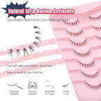 Lashes Natural Bottom Lashes 9mm Lower Strip Lashes Extention False Eyelashes Natural Look Wispy Bottom Eyelashes Fake Lashes Pack 7 Pairs