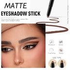 Eyeshadow Stick Matte Eye Shadow Pencil Cream to Powder Eye Brightener Crayon Long-Lasting Crease-Proof Neutral Eyeshadow Buildable & Blendable High Pigmented Eye Liner Makeup for Women, 2 PECAN