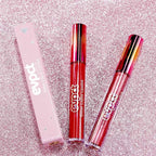 evpct 2Pcs Wine Red Plum Red Matte to Glitter Liquid Lipstick Set Kit for Women Long Lasting Glossy Metallic Shimmer Sparkle Lipstick Lip Gloss 6+15