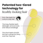 Tangle Teezer Plant-Based Ultimate Detangler Brush, Dry & Wet Hair Brush, Eliminates Knots & Reduces Breakage for Curly to Coily, 3C to 4C Hair Types, Pastel Yellow