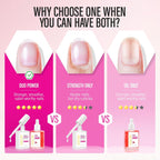 2 in 1 Nail Strengthener and Rose Cuticle Oil Set: Clear Nail Hardener Polish Extra Strong and Growth - Repair Brittle Damaged Dry Nail and Cuticle - for Women Beginner Home Salon Gift