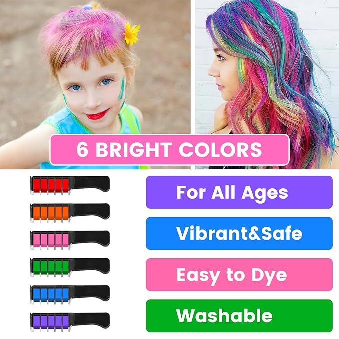 6 Color New Hair Chalk