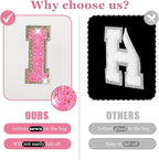 Initial letter patch makeup bag,