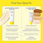 Supergoop! Glowscreen Body SPF 40 PA+++, 3.4 fl oz - Body Lotion + Broad Spectrum Sunscreen with Subtle Shimmer - Adds Instant Glow & Hydration - Contains White Stargrass & Coconut Alkanes