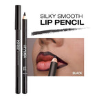 Professional Slim Lip Pencil, Creamy Soft Lip Liner, Smooth Long-Lasting Rich Lip Color, Natural Lip Makeup, Water-Resistant Lip Crayon (Black)