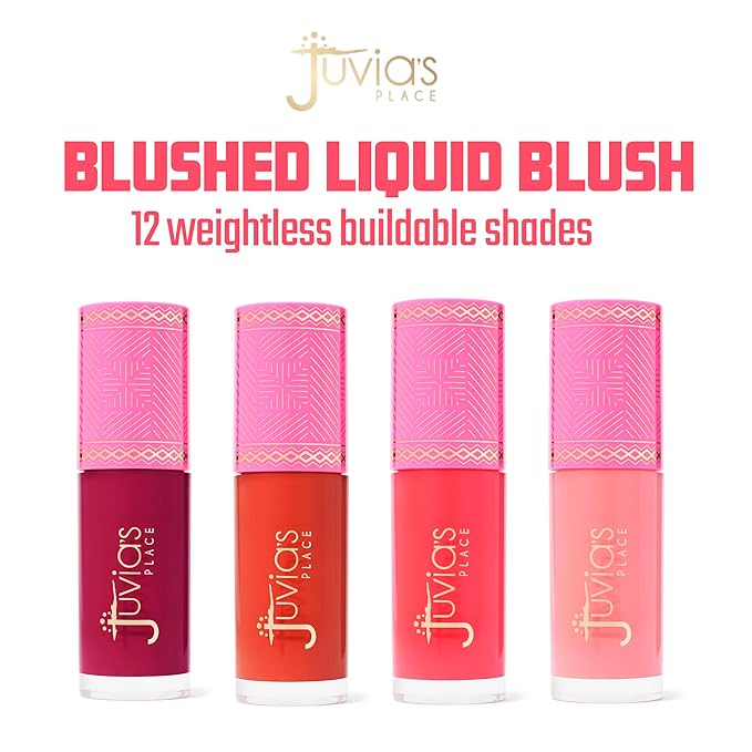 Juvia's Place Blushed Liquid Blush BlushLily - Dewy Tint Cheeks Makeup Glow Pigment Effortless Beauty Long Lasting Cosmetics Soft Creamy Natural Buildable All Skin Color Light Flawless Finish Blend