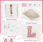 Initial letter patch makeup bag,