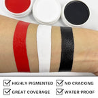 Black Face Body Paint Halloween Cosplay Clown Zombie Costume Sfx Makeup Professional Oil Based Cream Face Paint Palette for Adults and Kids