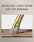 Desert Oak Series Pro Nose Sculptor - Arctic Fluff Hybrid Bristles for Nasal Contouring, Wide Angled Nose Brush, Bubinga Handle (CM 197)