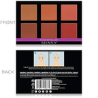 SHANY Shimmer & Matte Powder Blush Makeup Palette with Mirror - 6 Color Makeup Blush Palette - BLUSH