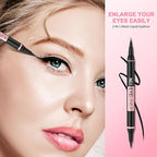 iMethod Liquid Eyeliner - Waterproof Eyeliner 2-in-1 Dual-Ended Eye Liner with Precise Brush-Tip and Thick Tip, Black Liquid Liner Pen, Matte Finish, Long Lasting, Smudge-proof, Transfer-proof