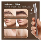 Biodegradable Wheat Straw Disposable Razors for Women – 12 Pack, Single-Color, Safety Cap – Facial & Eyebrow Razors for Unwanted Hair, Beauty Tools & Accessories(Brown)