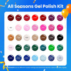 Beetles Christmas Gel Nail Polish Set, Glitz Galaxy Gel Polish Kits, 44Pcs Burgundy Red Gold Green Silver Blue Pink Sparkle Shade with Base Top Coat Winter Manicure Gift for Women