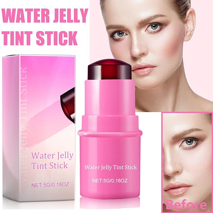 Milk Cooling Water Jelly Tint, Jelly Blush Stick Makeup Jelly Tint, Milk Jelly Blush, Cruelty Free, Blush Stick for Cheeks and Lips