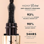 Milani Mascara Volume and Length, Highly Rated Anti-Gravity Black Shade with Castor Oil and Molded Hourglass Shaped Lash Coating Mascara Wand