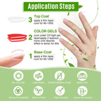 MEFA 2 Pcs 15ml Gel Top Coat and Base Coat Set, No Wipe Gel Nail Polish Base and Top Coat, Long Lasting Glossy Shine Effect Soak Off LED Nail Lamp Top Base Coat Nail Art DIY Manicure Holiday Gifts