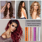 40pcs Perm Rods Set for Natural Hair 4 Sizes Cold Wave Rods Hair Rollers for Women Curling Rods for Long Medium Small Hair Curler Styling DIY Hairdressing Tools（Orange+Beige+Purple+white）