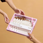 Jessup Makeup Brushes 14Pcs Makeup Brush Set Premium Synthetic Powder Foundation Contour Blush Concealer Eye Shadow Blending Liner Make Up Brush Kit Light Grey with Gift Box, T329-G