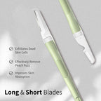 Face Razors for Women, Dermaplane Razor for Women Face, Eyebrow Razor, Facial Razors, Dermaplaning Tool, Reusable Metal Handle with 8 Microblades for Sensitive Skin, Peach Fuzz Remover, Green