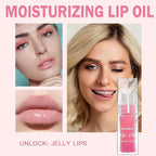 Sulily Glow Lip Oil,Pink Nourishing Tinted Lip Gloss,Plumping No-Sticky for Transparent High-shine Finish,Accumulate Jojoba Oil, Vegan (Jam)