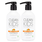 Clean Kids Naturally Tropical Orange Burst Shampoo, All-Natural, Gluten-free, Vegan, and Cruelty-free, Paraben-Free, EWG Verified, 16 oz (2 Bottles)