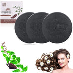 3PCS Hira Darkening Polygonum Shampoo Bar for Gray, Thinning Hair and Hair Growth (he shouwu) - Soap Bar