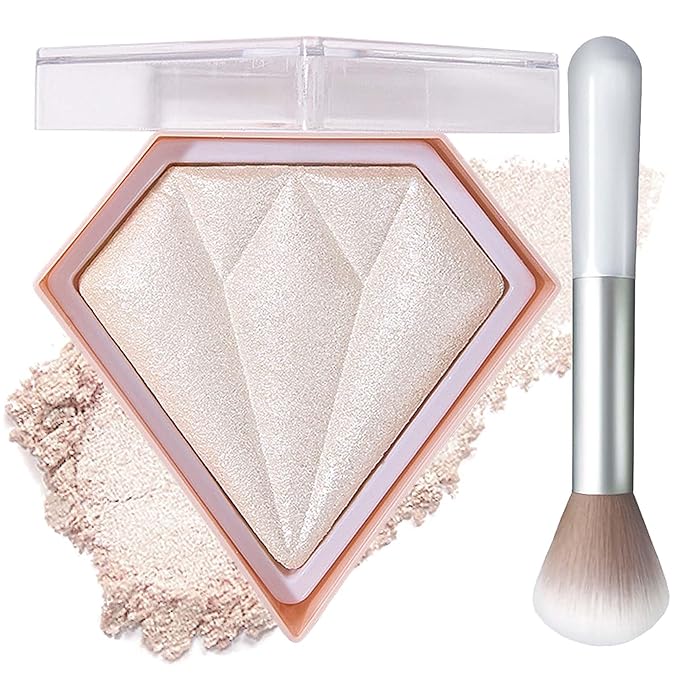 Face Glitter Blush Shimmer Waterproof Highlighter Blusher Powder,Facial