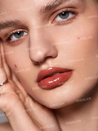 SHEGLAM Glaze Daze Lip Gloss Shiny Tinted Lip Gloss High Gloss Finish Plumping Lip Care Nourishing Not Easy to Fade Liquid Lip Cosmetics-Apple Spice