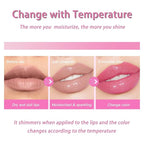 Hydrating Lip Glow Oil - Transparent Clear Plumping Gloss for Women & Girls, Color-Changing Tinted Balm, Tinta para Labios, Moisturizing Lip Care for Daily Use (Crystal, 1 pcs)