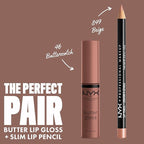 NYX PROFESSIONAL MAKEUP Butter Gloss Brown Sugar, Non-Sticky Lip Gloss - Butterscotch (Neutral Light Brown)
